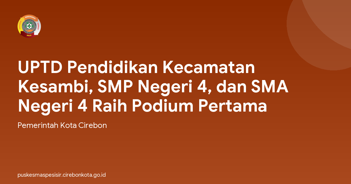 UPTD Pendidikan Kecamatan Kesambi, SMP Negeri 4, dan SMA Negeri 4 Raih Podium Pertama